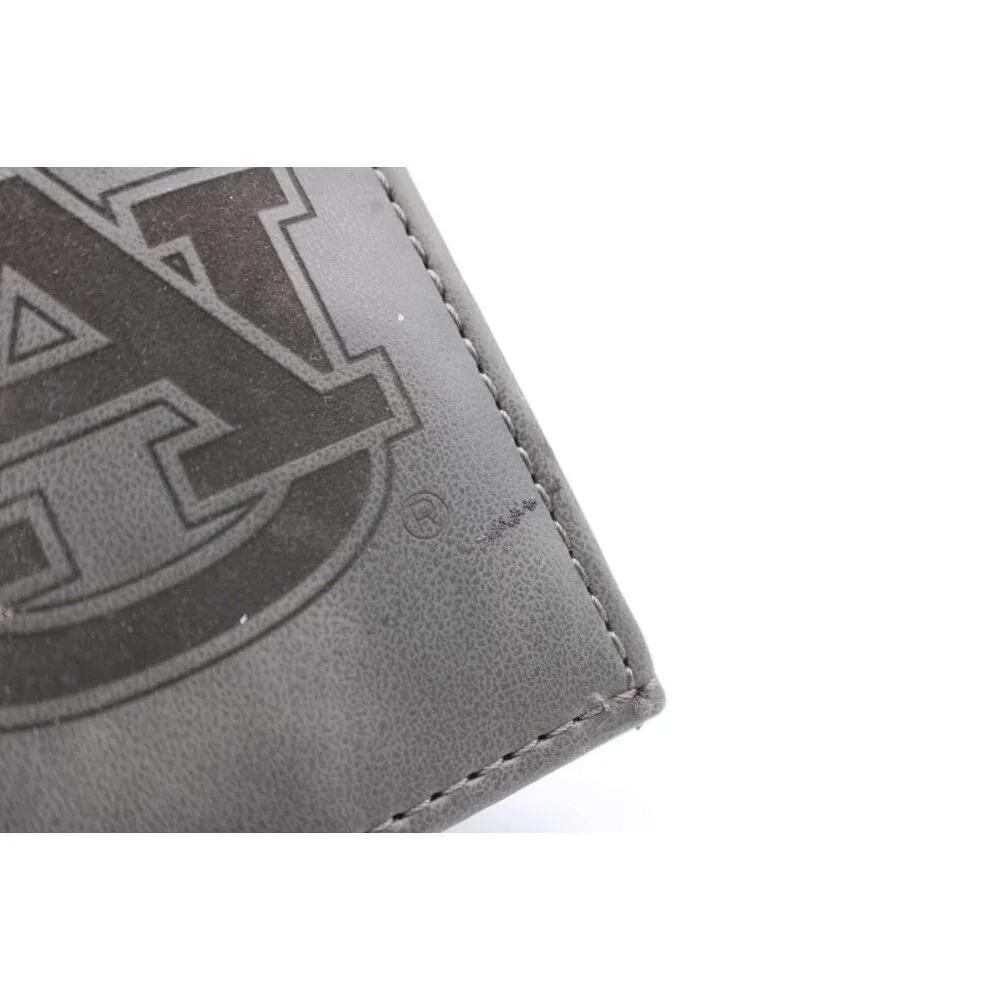 Auburn University Tigers Front Pocket Wallet Bi Fold Faux Leather Gray Black New